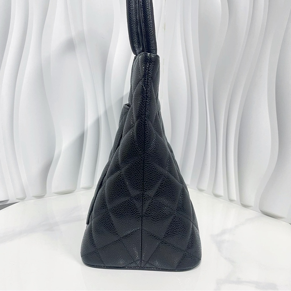 Chanel Black Caviar Leather Quilted Tote Bag - Picture 3 of 11